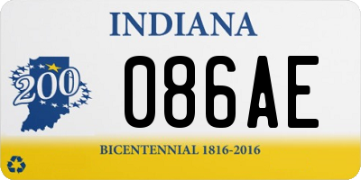 IN license plate 086AE