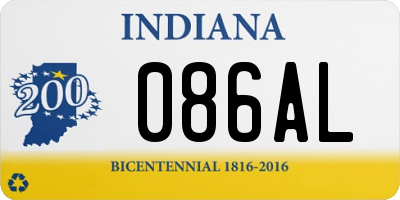 IN license plate 086AL