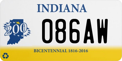 IN license plate 086AW