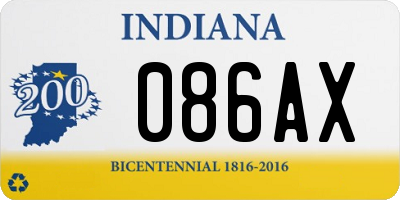 IN license plate 086AX