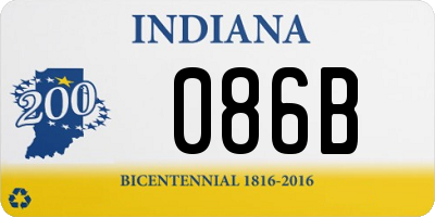 IN license plate 086B