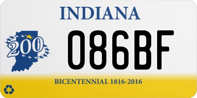 IN license plate 086BF