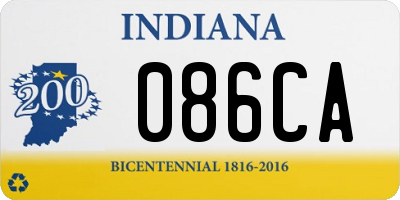 IN license plate 086CA