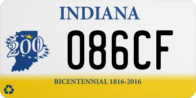 IN license plate 086CF