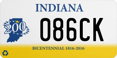 IN license plate 086CK