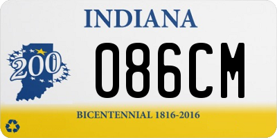 IN license plate 086CM