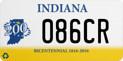 IN license plate 086CR