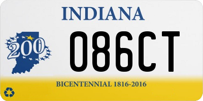 IN license plate 086CT