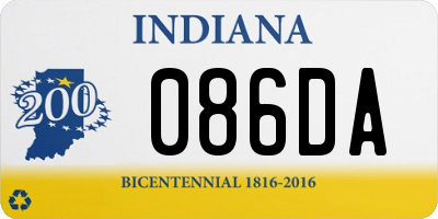 IN license plate 086DA