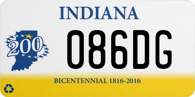 IN license plate 086DG