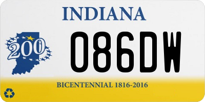 IN license plate 086DW