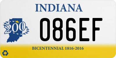 IN license plate 086EF