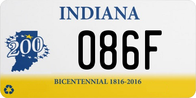 IN license plate 086F