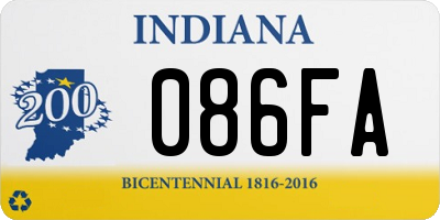 IN license plate 086FA