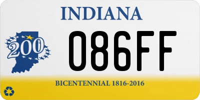 IN license plate 086FF