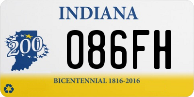 IN license plate 086FH