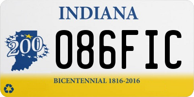 IN license plate 086FIC