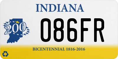 IN license plate 086FR