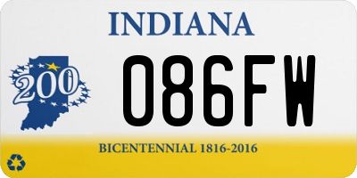 IN license plate 086FW