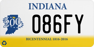 IN license plate 086FY