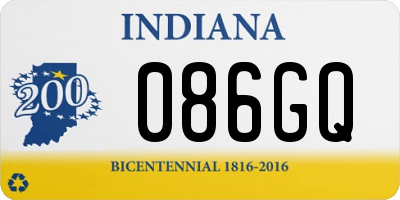 IN license plate 086GQ