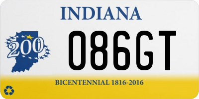 IN license plate 086GT