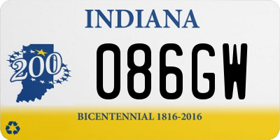 IN license plate 086GW