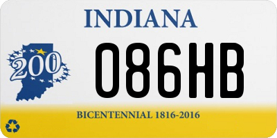 IN license plate 086HB