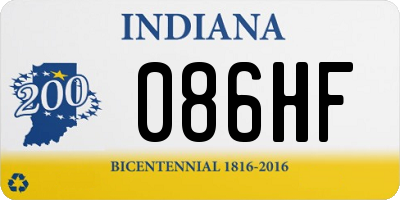 IN license plate 086HF