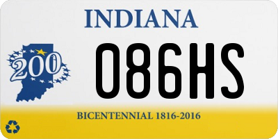 IN license plate 086HS