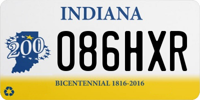 IN license plate 086HXR