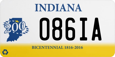 IN license plate 086IA
