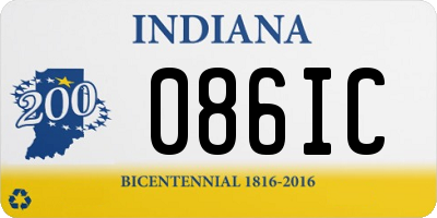 IN license plate 086IC