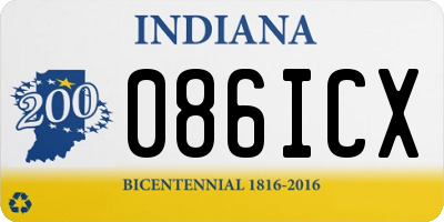 IN license plate 086ICX