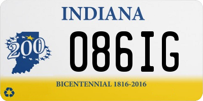 IN license plate 086IG