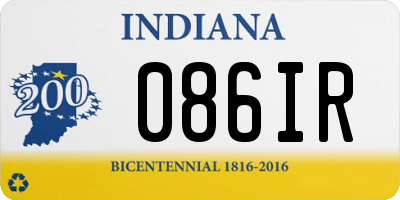IN license plate 086IR