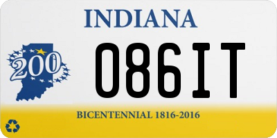 IN license plate 086IT