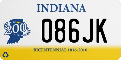 IN license plate 086JK