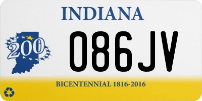 IN license plate 086JV