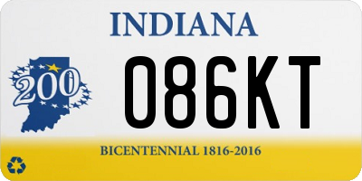 IN license plate 086KT