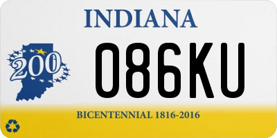 IN license plate 086KU