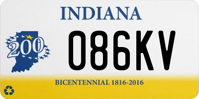 IN license plate 086KV