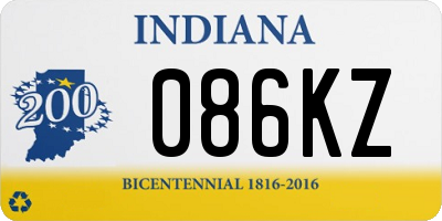 IN license plate 086KZ