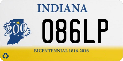 IN license plate 086LP
