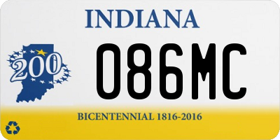 IN license plate 086MC