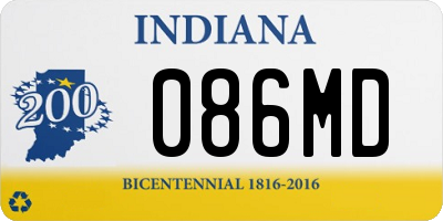 IN license plate 086MD