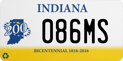 IN license plate 086MS