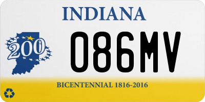 IN license plate 086MV