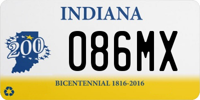 IN license plate 086MX