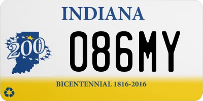 IN license plate 086MY